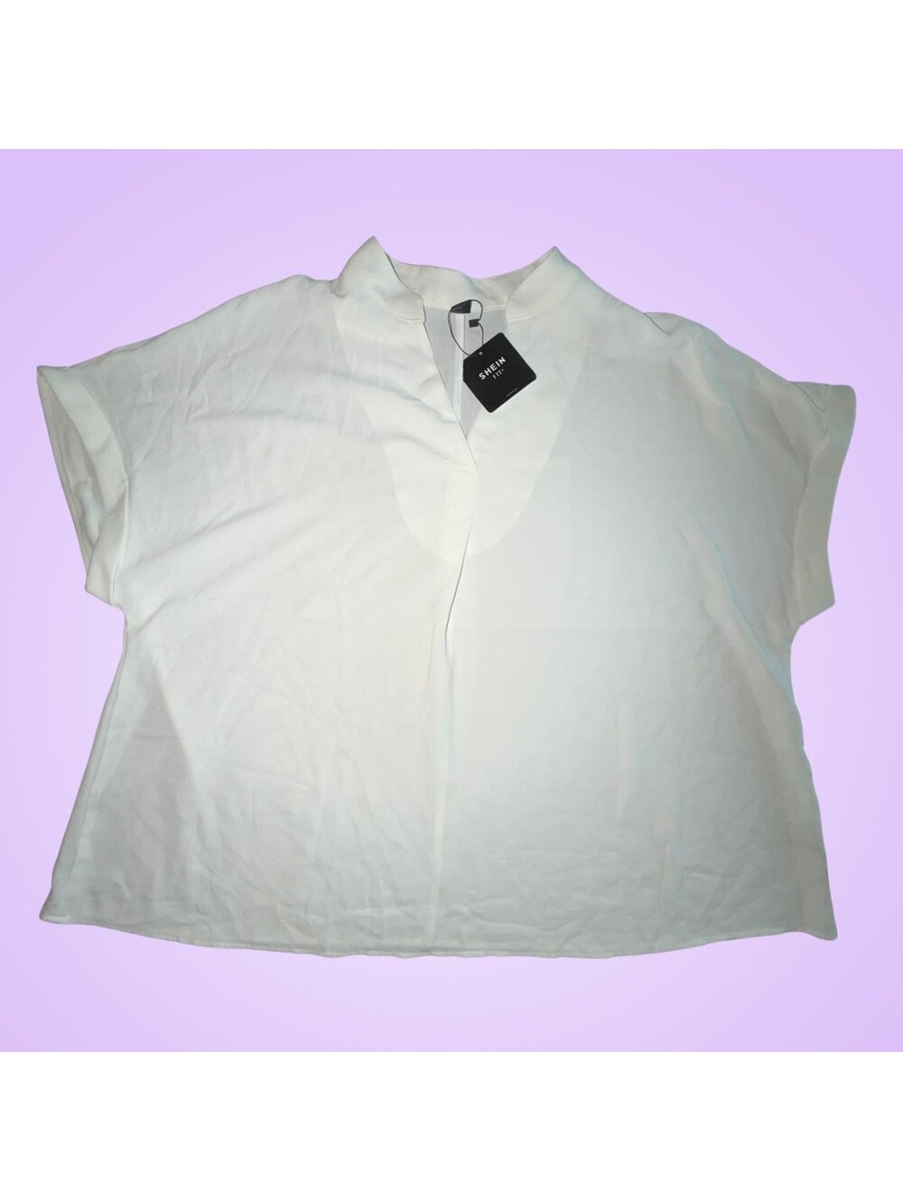 Women’s New Plus Size 22 SHEIN FIT+ White Split-Neck Blouse